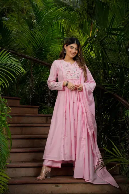 KF 1130 Kalaai Chanderi Silk Embroidery Kurti With Bottom Dupatta
